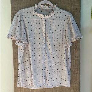 Philosophy blouse pale Pink with blackdots